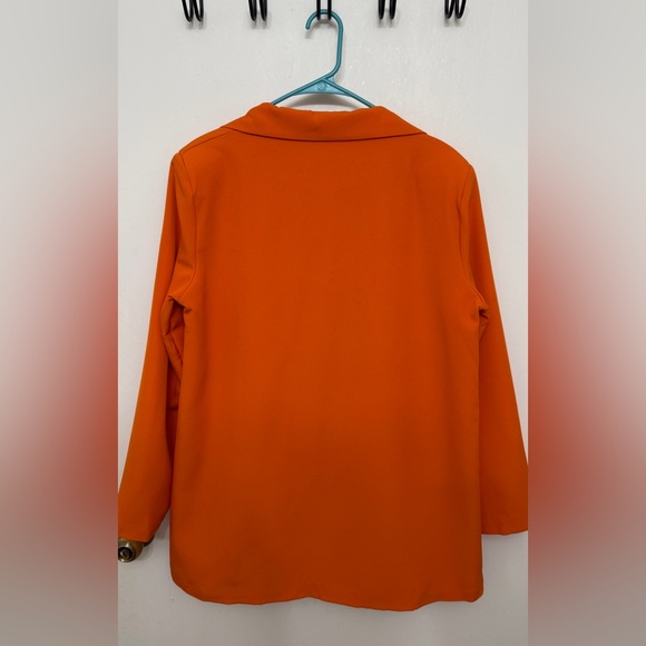 NWT Boohoo Made in Italy Bold Orange Women's Blazer Size 10 - Picture 4 of 8